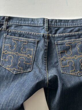 HABITUAL TORY BURCH Dark Flare Jeans 30" W x Long 34" • Tall